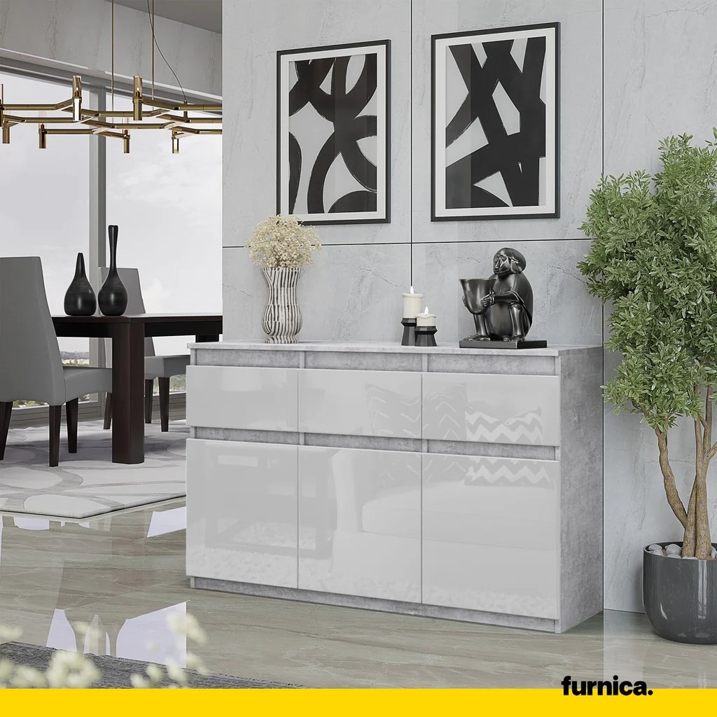 White High Gloss Dresser To Buffet